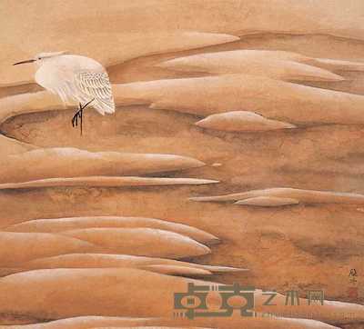 顾扬 白鹭秋江 镜心 53×58cm
